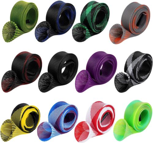 12Pcs Rod Sock Fishing Rod Sleeve Rod Cover Braided Mesh Rod Protector Pole Glov