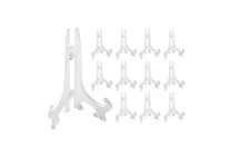 12 Pack 5" Display Stand Clear Plastic Easel Plate Holder Picture Art Photo Home