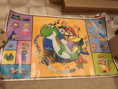 1991 Nintendo Super Mario World Video Game Store Display Poster