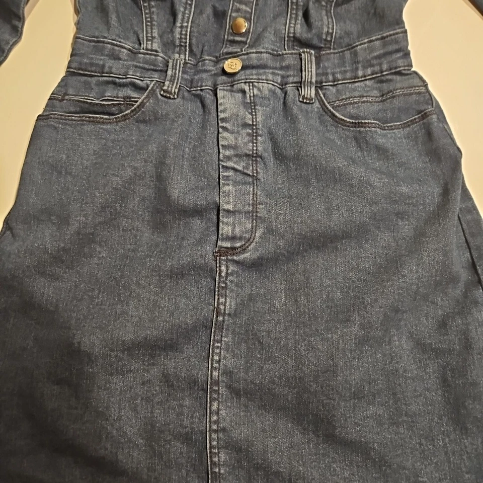 牛仔 Y2K Bebe 连衣裙正面开口尺寸 2 — 第 4/4 张图片