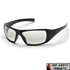 PYRAMEX GOLIATH SAFETY GLASSES CLEAR LENS BLACK FRAME SPORT WORK EYEWEAR SB5610D