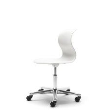 Krzesło obrotowe Flötotto Pro Chair, rozmiar 4 - białe / polerowane aluminium / kółka miękkie - NOWE