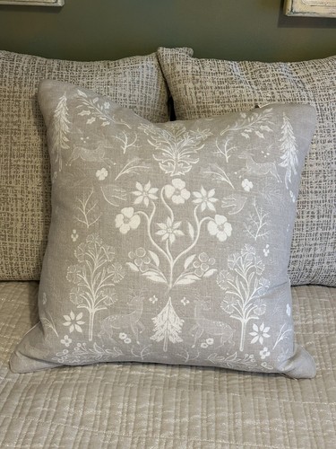 Fox & Pine Throw Pillow Decor Winter White Cotton Farmhouse Cottage 21”x21” - Picture 8 of 24
