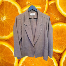 Alfred Dunner Tan Plaid Blazer Size 14