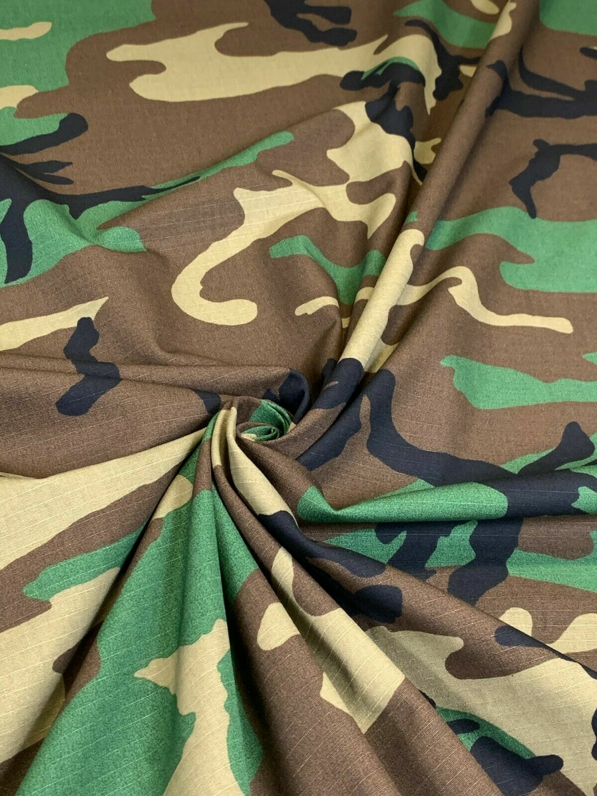 Woodlands Ny/Co Ripstop Fabric 66"W Camo Fabric Camouflage Military Mil Spec