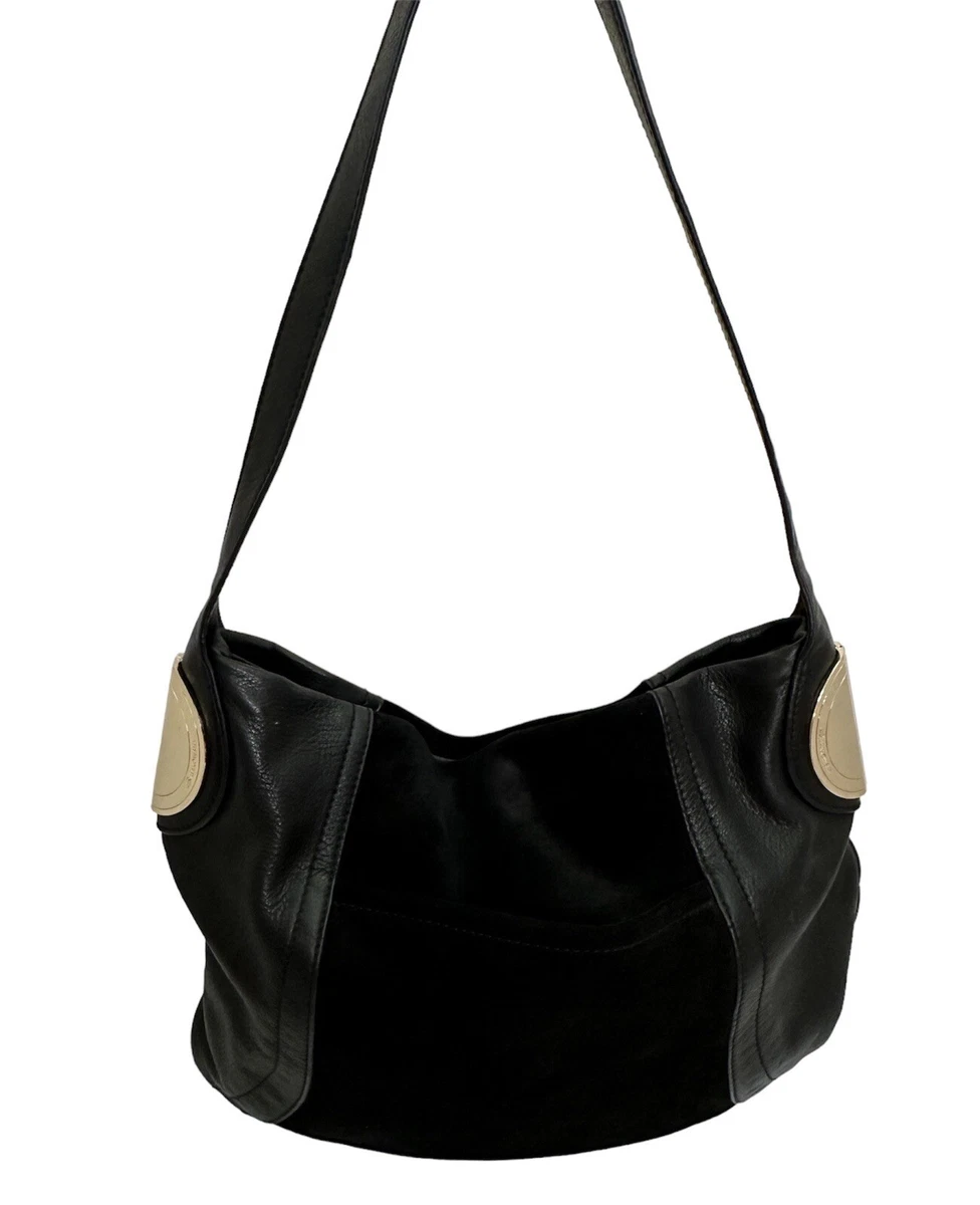 Black hobo bag with silver hardware sale