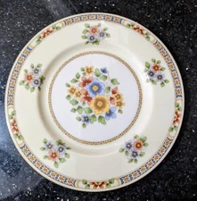 Vintage Lenox "CLAREMONT" Salad Plate: Gold Trim, Floral Pattern, 8.3", USA