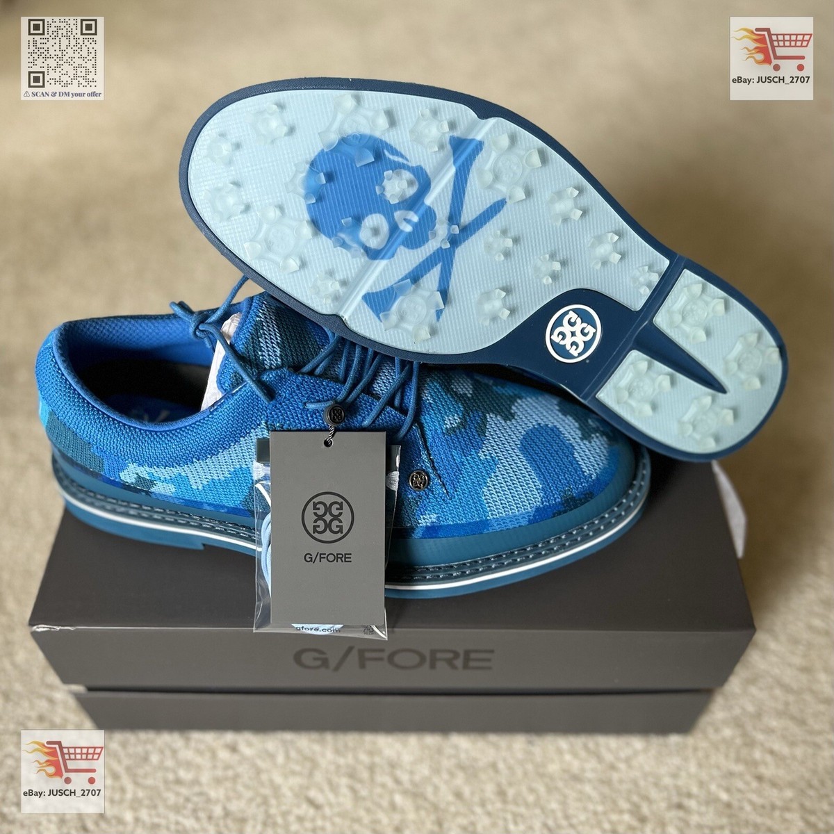 G/Fore Fore KNIT Camo Tuxedo Gallivanter Golf Shoe Sneaker  display picture 1