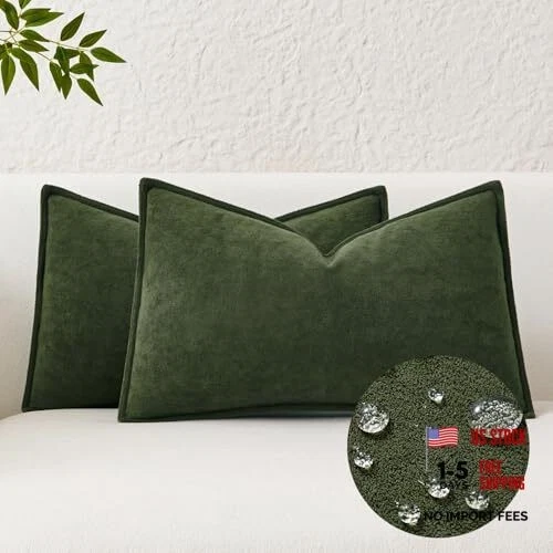 Kevin Textile Spring Waterproof Decorative 20" x 12" (Pack of 2) Moss Green
Opens in a new window or