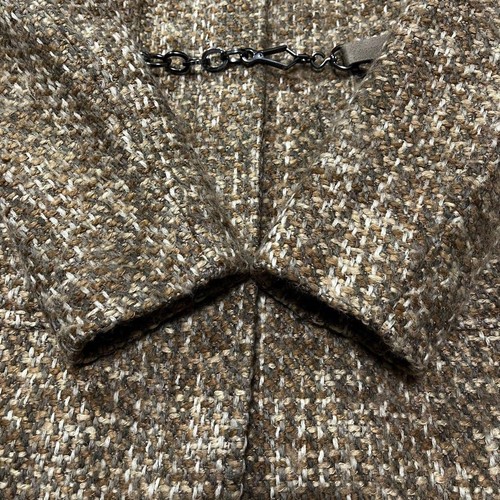 S Max Mara Long Coat Tweed Alpaca Blend Mohair Brown Women's Japan L USA 8 EU 40 - Picture 6 of 24