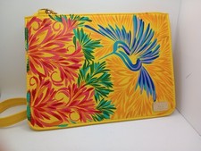 Pochette/spalla/polso Hummbird fiori dipinti a mano rosa messicano vegan pelle