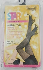 Spanx Star Power Black Center Stage Patterned Shaping Tights Nouveau Size A