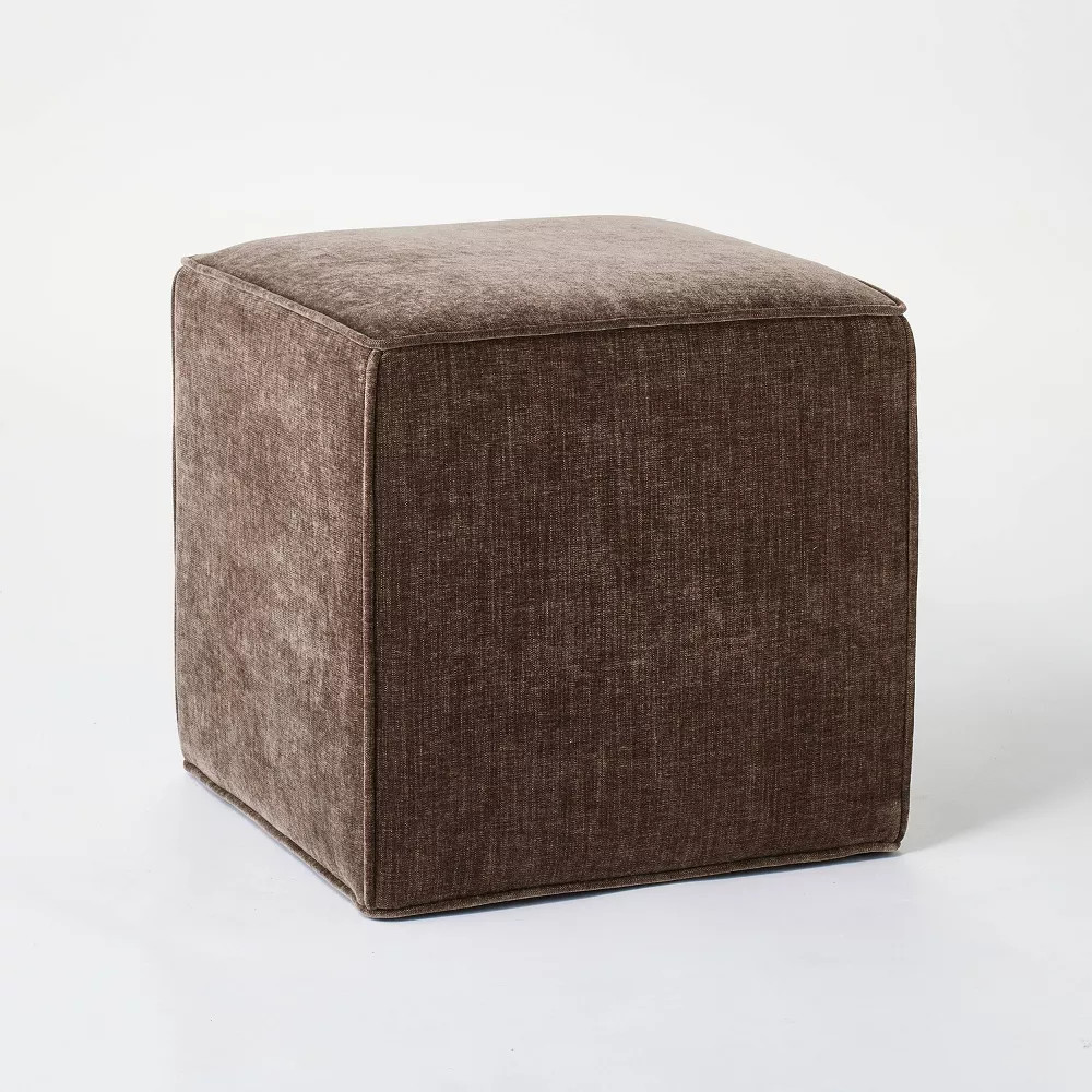 Lynwood Square Upholstered Cube Light Brown - Threshold designed with Studio 12590₽
