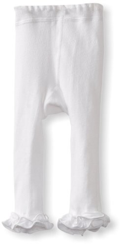 Jefferies Socks baby girls Ruffle Footless infant and toddler tights, White,