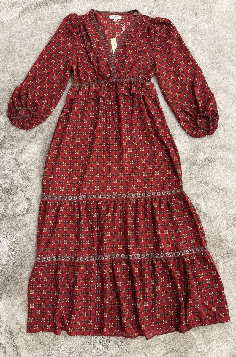max studio elbow length sleeve print tiered maxi dress Max Studio Elbow Length Sleeve Print Tiered Maxi Dress In Medium Blue2