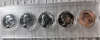 1960 -61-62-63 -64 = [5] =25C Washington Quarter Silver Proof
