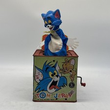 Vintage Mattel Tom  Jerry Wind Up Jack In The Box Toy Music Box 1966 For Parts 