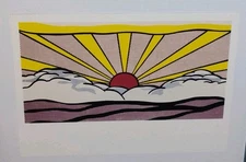 Roy Lichtenstein Sunrise Framed Vintage Postcard Print Pop Art Abstract Cubism