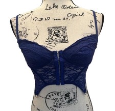 Princess Polly Shayna Corset Blue Size 4 NWT