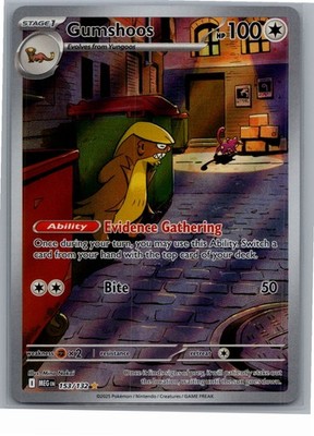 Gumshoos Illustration Rare ME01: Mega Evolution 153/132 NM