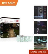 16ft LED Rope Lights - Indoor/Outdoor Flexible Cool White Lighting Solution