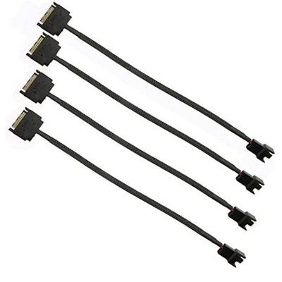 FBHDZVV 4Pcs SATA Power Splitter Y Cable 1 to 1 15 Pin Male SATA to Sleeved 3