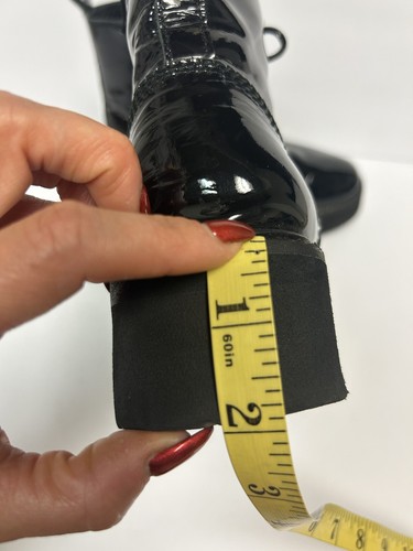 Jeffrey Campbell Stiefel Damen Combat Schnürung Lackleder schwarz Stollensohle 8,5 - Bild 14 von 14