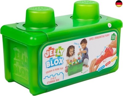 Jelly Blox Stash & Stack (2-in1 Aufbewahrungskoffer), Bauspielzeug ab 2