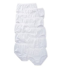 Fruit Of The Loom 10DBRWH Ladies White Cotton Brief Panties - 10 Pack