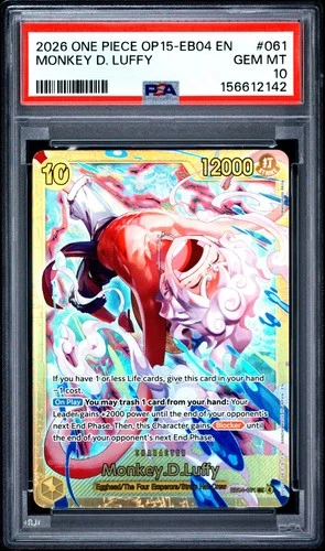 2026 ONE PIECE OP15-EB04-ADVENTURE ON KAMI'S ISLAND #061 MONKEY D. LUFFY PSA 10