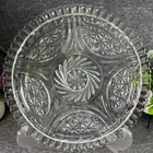 Anchor Hocking Stars And Bars 12” Serving Or Cake Plate Clear Glass Vintage