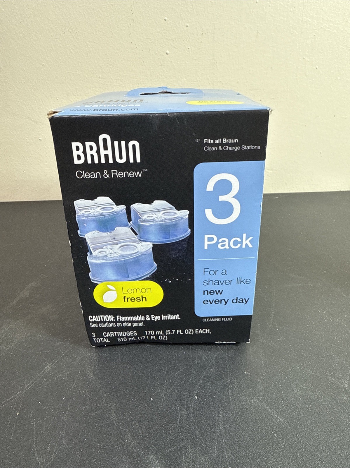 Braun Clean & Renew System Cartridges Refills, 3 Pack Lemon Fresh