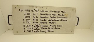 5D) originales Zuglaufschild der DB Sonderzug Münster Norddeich