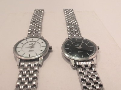 Perucci Womens Watch Matching Black And White Set Stainless Steel Japan Mvt