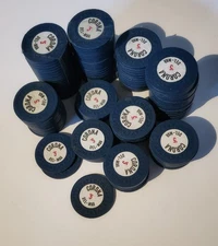 Antique Clay Illegal Casino Chips 30 Corona Del-Mar Vintage $5 chips