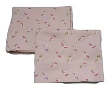 Set Of 2 Pink Flannel Pillowcase W/ Multicolor Unicorns. 19 X 29 Standard