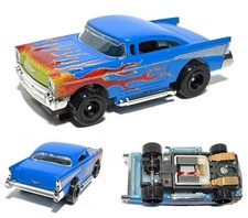 READY TO RUN SRT BULLDOG HO'xtras Slot Car Blue Custom 1957 '57 Chevy Bel Air