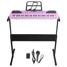 Digital Music Piano Keyboard - Portable Electronic Instrument w Stand - 61 Key