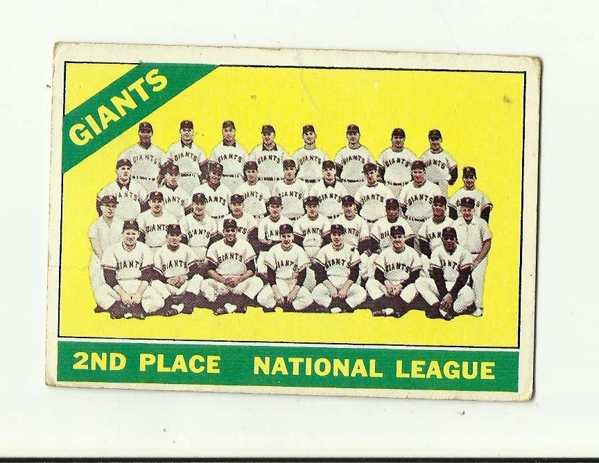 1966 TOPPS #19  1965 San Francisco Giants Team: Baseball Card: MLB