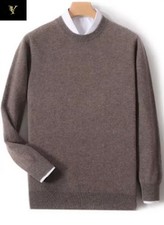 Edles Dunkel-Camel – Herren Pullover aus 100 % reiner Merinowolle 🐑🧶