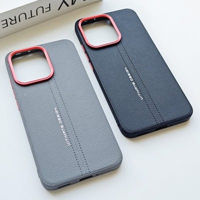 For OnePlus Turbo 6V, Luxury Hybrid Armor Leather Shell Back Skin Cover Case