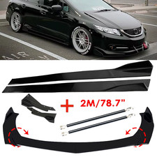 Front Bumper Lip Spoiler Glossy Black Body Kit For Honda Civic 2012-2020