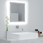 LED Bathroom Mirror, Concrete Grey, 40x8.5x37 cm, Engineered Wood & Acrylic RGB