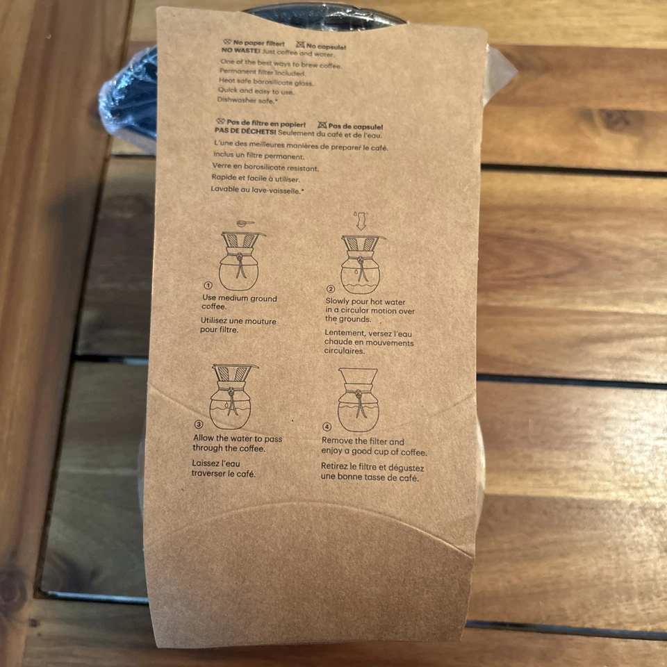 Bodum 8 Cup 34oz Pour Over Coffee Maker Stainless Steel Filter NEW - Image 2 of 3