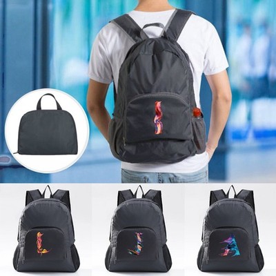 Faltbarer Rucksack mit Kunstmuster Büro Reise Camping Wandern Outdoor Tasche