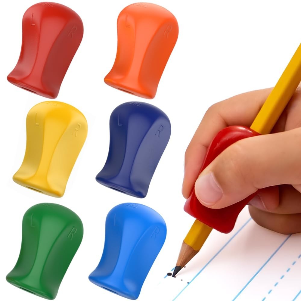 Ergonomic Pencil Grip 6 Pack Handwriting Aid for Kids Adults Comfort Holder Set