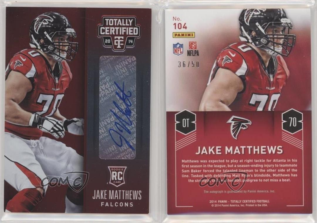 2014 Panini Totally Certified 36/50 Jake Matthews #104 Auto RC 1o3