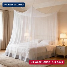 Mosquito Net for Bed, Canopy Bed Curtains for Full Queen Size Bed Large White