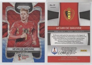 2018 Panini Prizm World Cup Red & Blue Wave Prizm Kevin de Bruyne #17