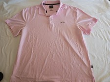 Greg Norman Mens Size XL Polo Shirt Golf Shirt Pink w/Collar Tasso Elba 5 Iron